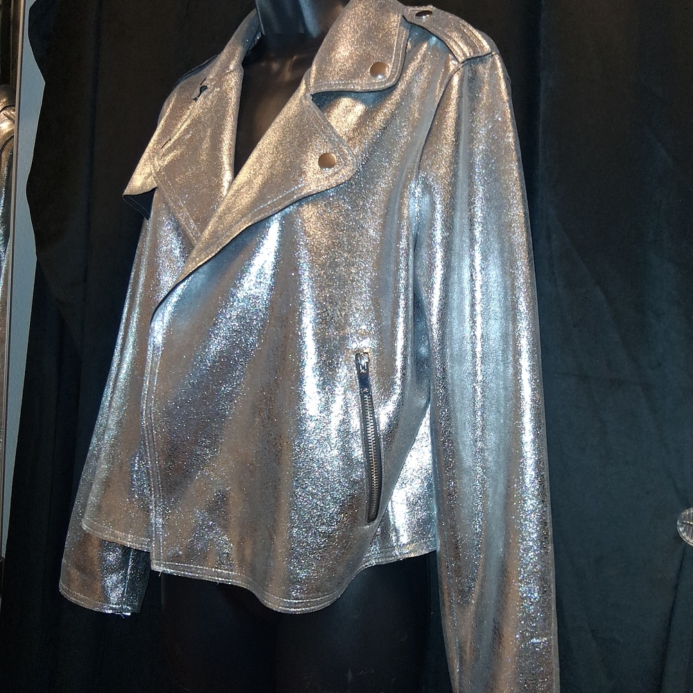 Cato Metallic Silver  Jacket - Picture 2 of 5